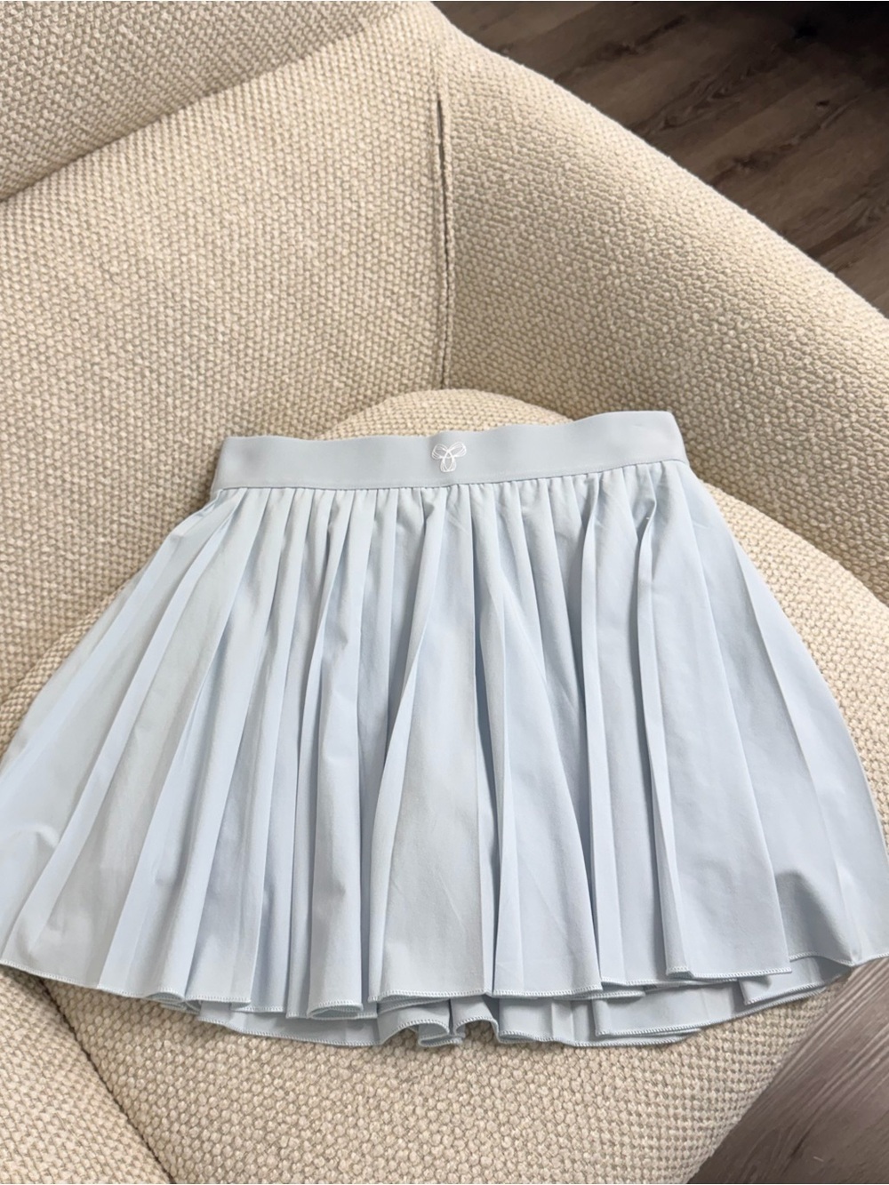 Aritzia TNA Light Blue Pleated Skater Skirt